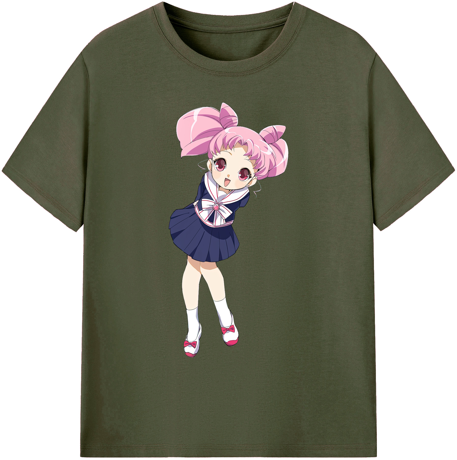 （画像用） 美少女戦士セーラームーン ちびうさ Sailor Moon Chibiusa Tsukino Usagi Small Lady Serenity 綿100％ メンズ半袖Tシャツ｜肌触りやわらか＆通気性